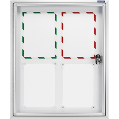 magnetoplan Schaukasten CC 1214100 90x79cm 6xDIN A4 Aluminium ws,