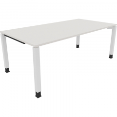 Schreibtisch Vierfuß Quadratrohr B2000xT1000xH680-820 ws/Weiß,