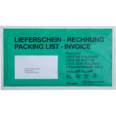 Papier Begleitpapiertasche DL 240x135mm gn LS-RE 250 St./Pack.,