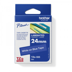 Brother Schriftbandkassette TZE555 24mm ws auf bl,