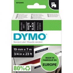 DYMO Schriftbandkassette D1 S0720910 19mmx7m ws auf sw,