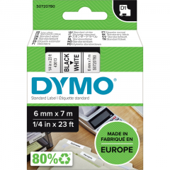 DYMO Schriftbandkassette D1 S0720780 6mmx7m sw auf ws,