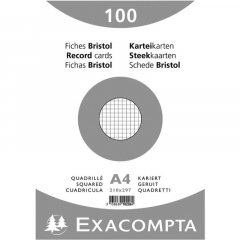 Exacompta Karteikarte 10206E DIN A4 kariert weiß 100 St./Pack.,