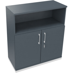 Kombischrank 2OH Tür 1OH Regal B1000xT442xH1133mm ws/Lavagrau,