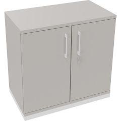 Flügeltürenschrank 2OH B800xT442xH781 ws/Lichtgrau,
