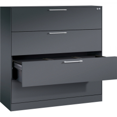 C+P Hängeregistraturschrank Asisto 146021413S10118 A4 3bahnig sgr/sgr,