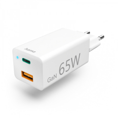 Hama Ladegerät 00125130 USB-C PD & USB-A 65W weiß,