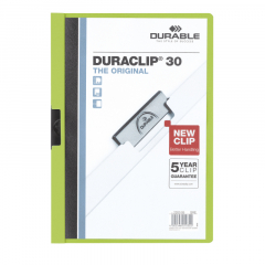 DURABLE Klemmmappe DURACLIP 30 220005 DIN A4 Hartfolie grün,