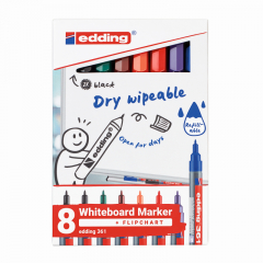 edding Whiteboardmarker 4-361-8-S2999 1mm sort. 8St.,