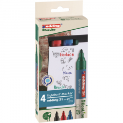 edding Flipchartmarker 31 EcoLine 4-31-4 1,5-3mm sortiert 4 St./Pack.,