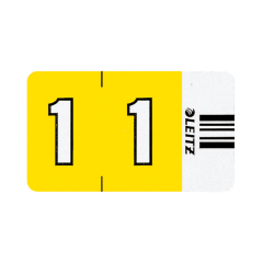 Leitz Ziffernsignal 1 Orgacolor 66010000 23x30mm ge 100 St./Pack.,