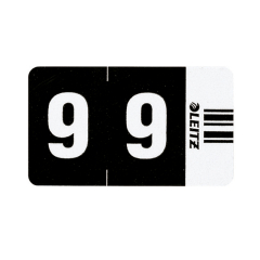 Leitz Ziffernsignal 9 Orgacolor 66090000 23x30mm sw 100 St./Pack.,