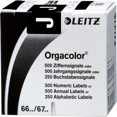 Leitz Buchstabensignal Orgacolor 66191000 J schwarz 250 St./Pack.,