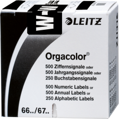 Leitz Buchstabensignal Orgacolor 66321000 W schwarz 250 St,/Pack.,