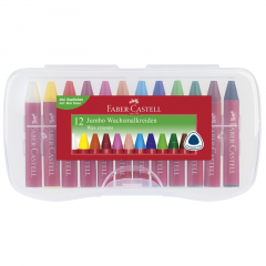 Faber-Castell Wachsmalstift Jumbo 120011 farbig sortiert 12 St./Pack.,