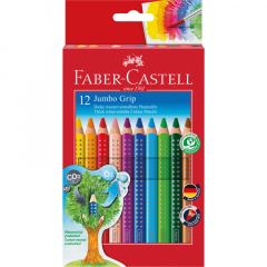 Faber-Castell Farbstift Jumbo GRIP 110912 farbig sortiert 12 St./Pack.,