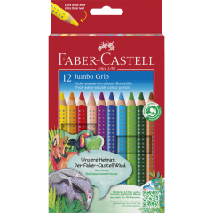 Faber-Castell Farbstift Jumbo GRIP 110912 farbig sortiert 12 St./Pack.,