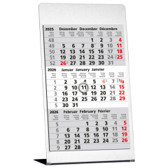 GÜSS Tischkalender 77000 10,5x18cm Edelstahl 3M/1S,