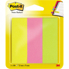 Post-it Haftstreifen Page Marker 671-3 25x76mm sort 3x100Bl,