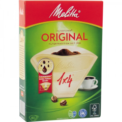 Melitta Kaffeefiltertüte Typ 1x4 206810 naturbraun 80 St./Pack.,