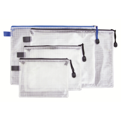 Reißverschlussbeutel DIN A5 PVC blau,