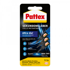 Pattex Sekundenkleber UltraGel Mini Trio PSMG3 Tube 1g 3 St./Pack.,