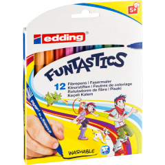 edding Fasermaler FUNTASTICS 4-15-12 sort. 12St.,