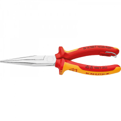 KNIPEX Flachrundzange 26 16 200 DIN ISO5745 VDE 200mm ger. fl-rd lg,