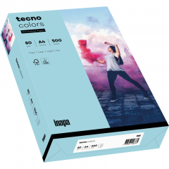 inapa tecno Kopierpapier Colors 2100011408 A4 80g mi.blau 500Bl.,