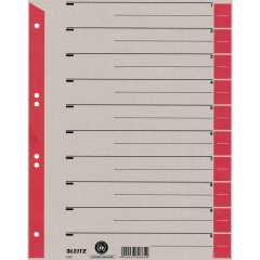 Leitz Trennblatt 16523025 DIN A4 Karton Tab rot 25 St./Pack.,