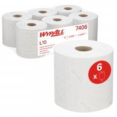 WYPALL Wischtuch L10 RollControl 7406 18,3x38cm ws 6 St./Pack.,