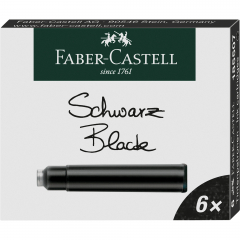 Faber-Castell Tintenpatronen 185507 Standard schwarz 6 St./Pack,