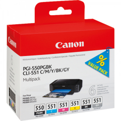 Canon Tintenpatrone 6496B005 PGI550/CLI551 6 St./Pack.,