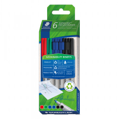 STAEDTLER Fineliner Lumocolor 316 C6-1 non perm. 0,6mm sort. 6St.,