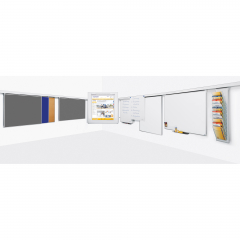 magnetoplan Flipchart 1246010 Wandschiene weiß +Zubehör,