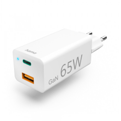 Hama Ladegerät 00125130 USB-C PD & USB-A 65W weiß,