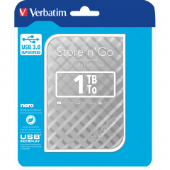 Verbatim Festplatte Store n Go 53197 USB 3.0 1TB silber,