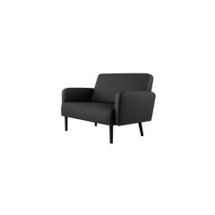 Paperflow Sofa LISBOA LC3PC.01.01 3Sitzer Kunstleder sw/sw,