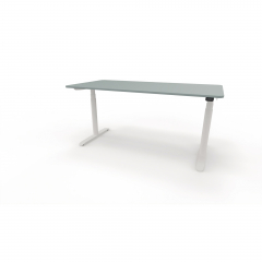 Schreibtisch Sedus se:lab e-desk 160x65-128x80cm weiß/fjordgrün,