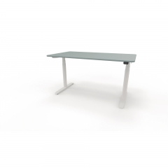 Schreibtisch Sedus se:lab e-desk 140x65-128x90cm weiß/fjordgrün,