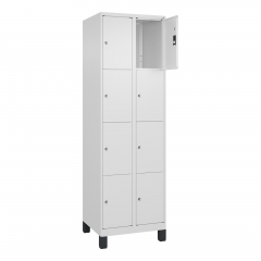 C+P Schließfachschrank Classic PLUS 2x4Fächer 1950x600x500mm ws/ws,