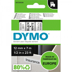 DYMO Schriftbandkassette D1 S0720530 12mmx7m sw auf ws,