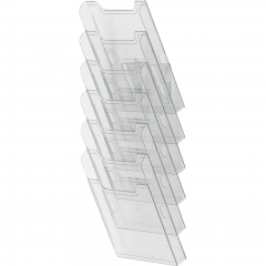 Exacompta Wandprospekthalter 64758D A4 hoch 6Fächer transparent,