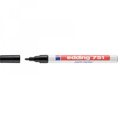 edding Lackmarker 751 4-751001 1-2mm Rundspitze permanent schwarz,