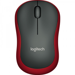 Logitech Maus M185 910-002240 kabellos schwarz/rot,