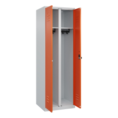 C+P Schwarz-Weiß-Spind Classic PLUS 1850x600x500mm 2Abteile lgr/ror,