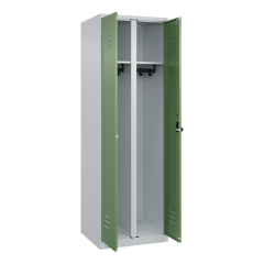 C+P Schwarz-Weiß-Spind Classic PLUS 1850x600x500mm 2Abteile lgr/rgn,