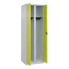 C+P Schwarz-Weiß-Spind Classic PLUS 1850x600x500mm 2Abteile lgr/cgn,