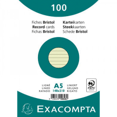 Exacompta Karteikarte 10848SE DIN A5 liniert grün 100 St./Pack.,