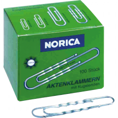 NORICA Büroklammer 2262 77mm gewellt silber 100 St./Pack.,